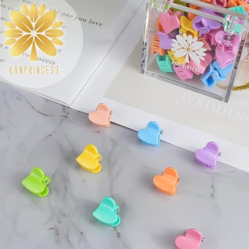 KANPRINCESS 70PCS Mini Claw Clips Small Hair Accessories With Fancy Box, Flower Clips for Women And Girls Cute And Sweet Gift Set(Heart-SET7) - Image 6