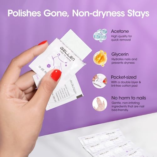 GELLEN Nail Cleanser Pads and Polish Remover Pads 100 Pack, Quick & Easy - Image 4