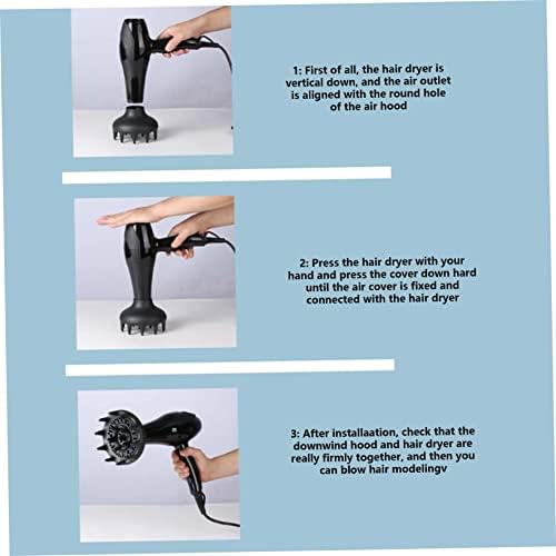 Hair Diffuser Universal Hair Dryer Diffuser Attachment Blow Dryers Diffuser for Curly Wave Thick Hair Black blow dryer diffuser - Image 4