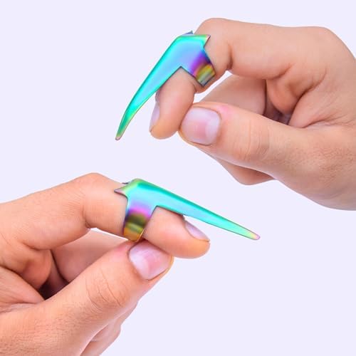 SIVOTE 2PC Pro Hair Parting & Sectioning Tool Set - Stainless Steel Straight & Curved Hair Separator Rings for Precise Styling and Extensions (Multi Color) - Image 6
