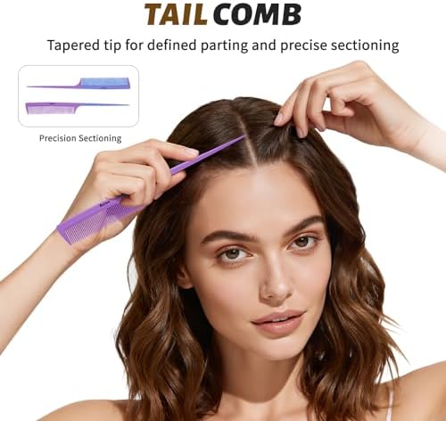 4Pcs Detangling Hair Brush Set for Women - Paddle Brush for Wet or Dry, No More Tangles for Straight, Long, Thick, Curly, and Natural Hair (Purple) - Image 5