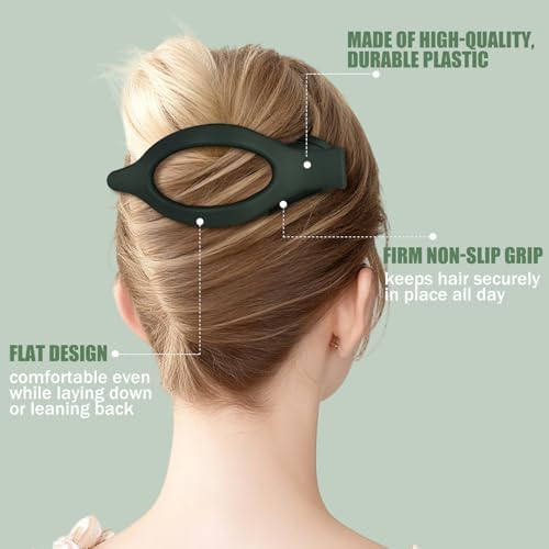 Flat Hair Clips for Women - 6 PCS French Flat Claw Clips Medium Hair Clips for Girls Large Hair Claw Clips for Thick or Thin Hair Strong Hold No Slip Hair Accessories for women (Green) - Image 3