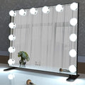 BEAUTME Vanity Mirror with Lights, Tabletop/Wall Mounted, Black 23.6" x 20" by BEAUTMEDirect