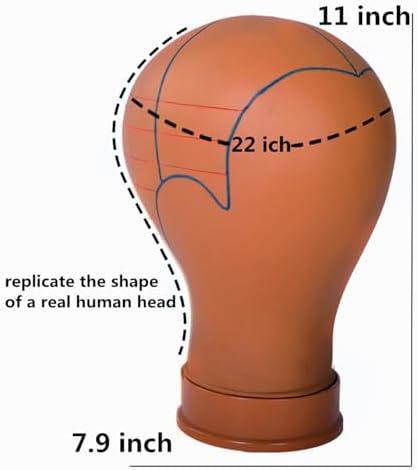 Mannequin Head for Wigs with Guide Lines, Pre-Marked Wig Head for Wig Making and Styling, Suitable for Almost All Wig Stands, Sturdy for 10 Years, 22 Inch, Brown - Image 2