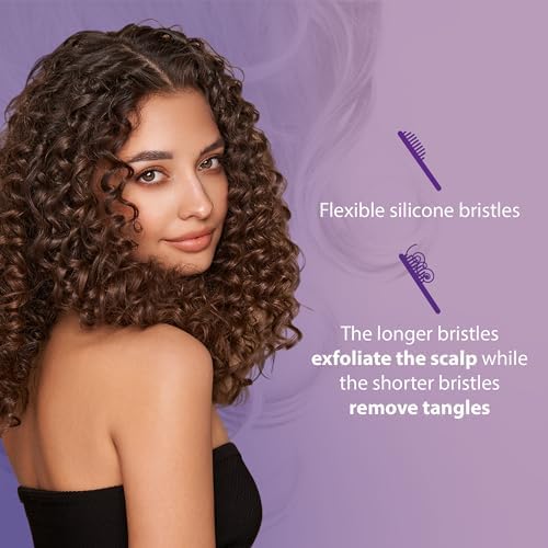 Curl Keeper Flexy Hair Brush, Purple - Detangling Hair Brush with Flexible Bristles for Shower Use, Combing Through Curls & Removing Tangles - Lightweight Hair Accessories for All Hair Type - Image 3