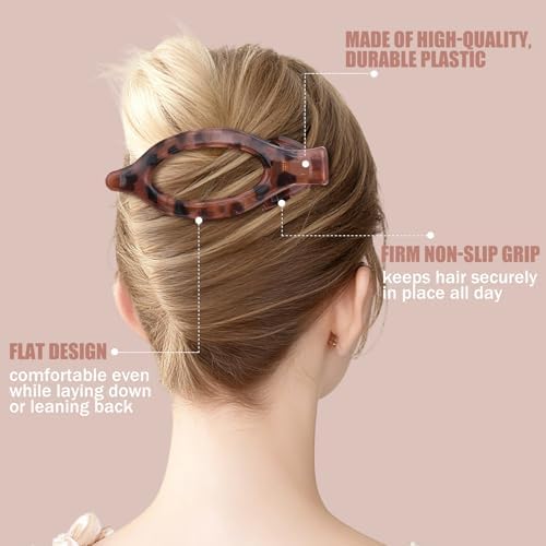 Flat Hair Clips for Women - 6 PCS French Flat Claw Clips Medium Hair Clips for Girls Large Hair Claw Clips for Thick or Thin Hair Strong Hold No Slip Hair Accessories for women (Transparent) - Image 5