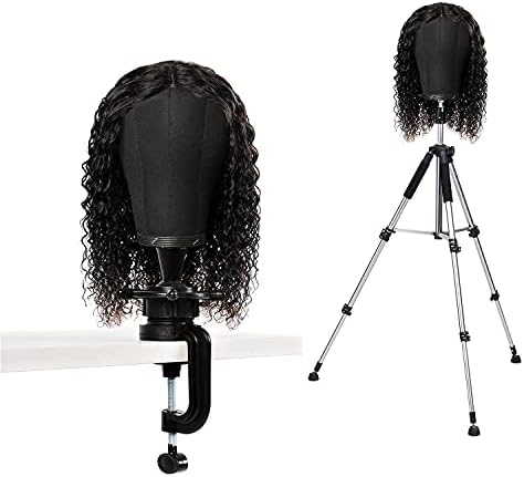 21 Inch Wig Head Cork Canvas Block Head Mannequin Head With Stand for Making Wigs (21''-24''INCH) - Image 3