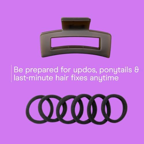 Conair Hair Accessories Kit for Women, Hair Clips, Hair Ties & Detangler Brush Set, No-Damage Styling Essentials for Travel & On-the-Go with Lighted Mirror & Puffer Bag, Burgundy - Image 6