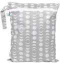 Bumkins Waterproof Wet Dry Bag for Baby, Travel, Swim Suit, Cloth Diapers, Pump Parts, Pool, Beach, Gym Clothes, Toiletry, Hook to Stroller, Daycare, Zipper Reusable Wetdry Packing Pouch, Lunar Gray by Bumkins
