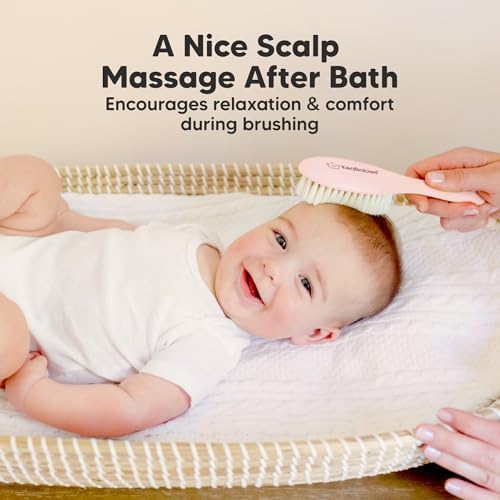 Wooden Baby Hair Brush for Toddler, Infant Cradle Cap (Blush, Regular) - Image 5