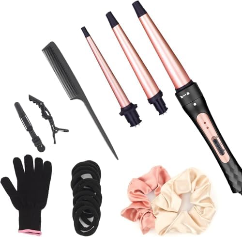 JAETON Curling Iron Wand Set 3 in 1 with 0.35"-1.25" Ceramic Barrels - Image 6