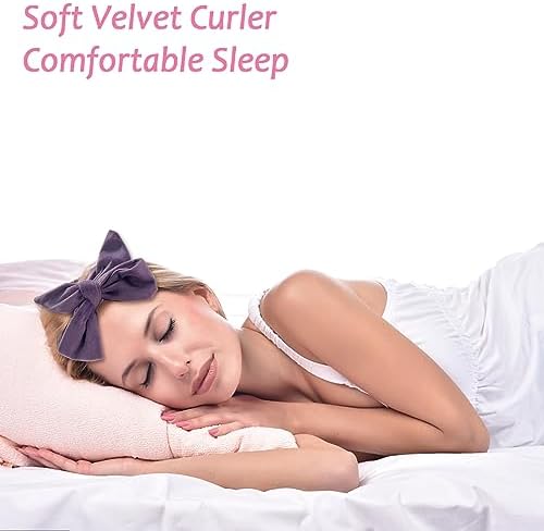 Heatless Curls Overnight Headband, 70'' No Heat Hair Curlers for Medium Long Hair, Purple - Image 2