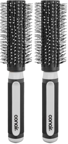 Conair Salon Results Round Brush for Blow Drying, Hairbrush for Blow Out, Hairbrush for All Hair Types (Pack of 2) by conair