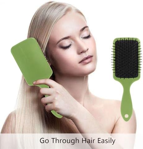 Greenery Hair Brush, Soft Bristles Detangling Brush - Detangler Hairbrush Glides Through Tangles For All Hair Types (Wet Dry & Damaged Hair) - Image 4