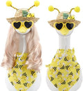 Bee Porch Goose Outfit Set with Blonde Wig & Straw Hat, 4-Pcs by ZYIDBNG