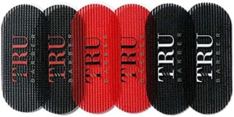 TRU BARBER HAIR GRIPPERS ® 3 COLORS BUNDLE PACK 6 PCS for Men and Women - Salon and Barber, Hair Clips for Styling, Hair holder Grips (Black/Red/Black) by TRUBARBER
