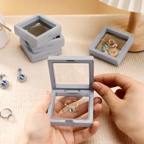 12 Pcs 3D Floating Frame Display Stand, Transparent Jewelry Gift Boxes - Image 4