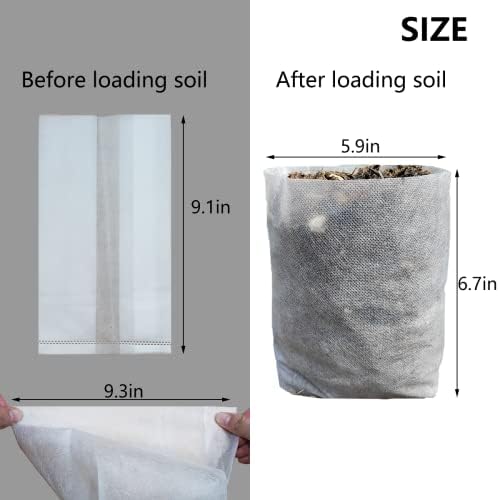 Belit 50 Pcs Non-Woven Plant Nursery Bags, Seedling Pots Container for Vegetable, Flower, Plant Grow (9.1"x9.3") - Image 4