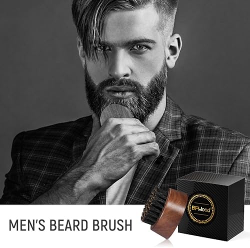 BFWood Beard Brush for Men, Natural Boar Bristles Beard Brush - Image 4