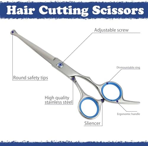 Hair Cutting Scissors Kit,27PCS Professional Stainless-Steel Sharp Barber Professional Hairdressing Shears Set with 6.5 Inch Cutting Scissors,Thinning Shears for Man Woman Adults Kids Home Salon - Image 2