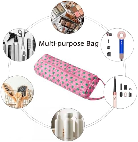 RSRSLEII Polka Dot Hair Tools Travel Bag,Hair Styling Accessories Storage Case for Shark FlexStyle,Dyson Airwrap Hair Dryer,Curling Iron,Straightener,Revlon Hair Tools,Portable&Foldable(22Pink&Green) - Image 5
