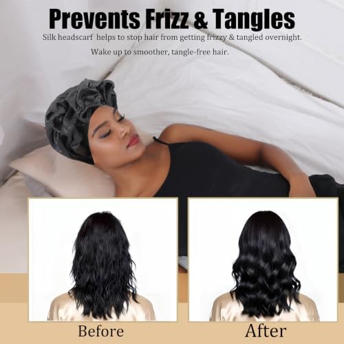 Satin Bonnet for Braids,Long Silk Hair Bonnets for Sleeping Women - Image 4