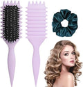 Curly Hair Brush, Vented Curl Defining Brush Anti Frizz Detangler Comb for Wet Dry Hair, Effortlessly Shape Curls Waves Styling Brush for Women Men Salon Home Daily Use - Purple by Unknown