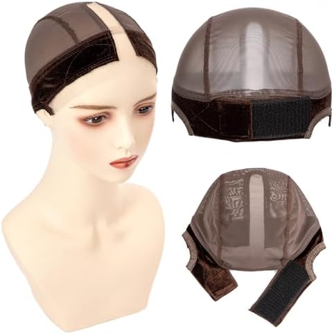 Wig Caps for Women Wig Cap with Grip Band for Keeping Wigs in Place Glueless Wig Grip Cap with T-part Transparent Lace Caps Non-Slip Adjustable Wig Caps Elastic Headband (Brown) by Unknown