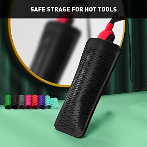 ZAXOP Resistant Silicone Mat Pouch for Flat Iron, Curling Iron,Hot Hair Tools (Black) - Image 5