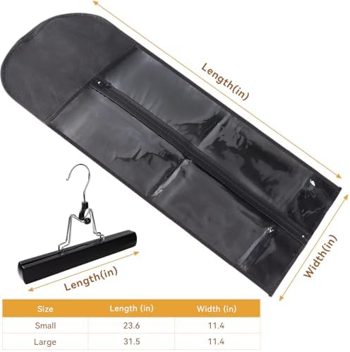 1 Pack Wig Storage Bag with Hanger Hair Extensions Wig Storage Extra Long Hair Extension Holder with Transparent Zip Up Closure (Size Small) - Image 2
