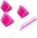 18PCS Self Grip Small Hair Curlers Heatless Roller Hair Curlers Pro Salon Hairdressing Curler DIY Curly Hairstyle Hair Rollers Tools Rat Tail Comb for Women Medium Short Hair(Rose red) by MOODKEYbrand