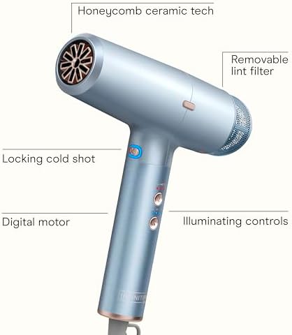 Conair Hair Dryer, INFINITIPRO, Digital, Ionic, Attachments Included, Blue - Image 2
