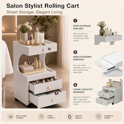 Salon Trolley Cart, Esthetician Cart for Beauty Salon Spa Barbershop - Image 5
