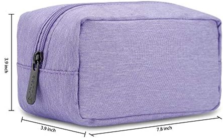 E-Tree Makeup Bag,Medium Travel Make up Pouch for Purse,Zipper Cosmetic Brush Skin Care Case for Women Man,Toiletry Bags,Tech Electronic Organizer,Small Canvas Storage for Personal Items,Purple - Image 4