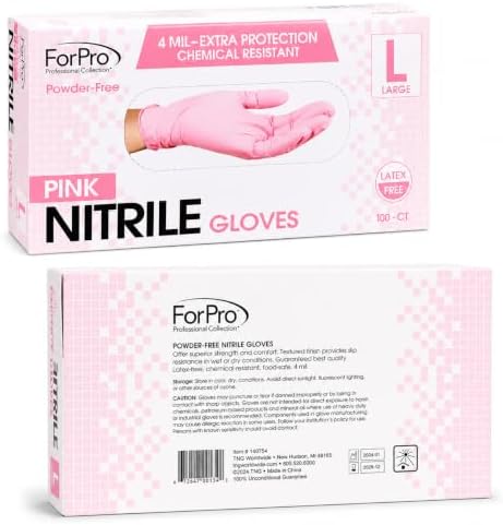 ForPro Disposable Nitrile Gloves, Chemical Resistant, Powder-Free, Latex-Free, Non-Sterile, Food Safe, 4 Mil - Image 2