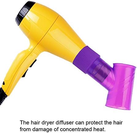 Professional Hair Dryer Diffuser Curly Blow Dryer Hairdressing Styling Accessory Unique Structure Quick Drying Heat Protection For Permed Wavy Curly Hair Black Blue Purple Pink (Purple) - Image 3