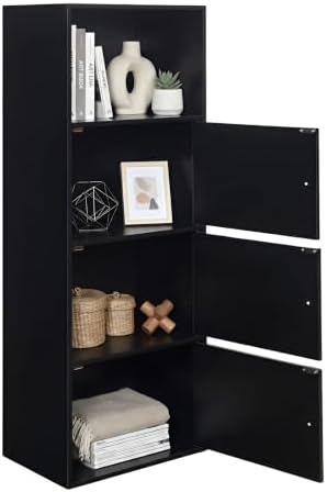 Convenience Concepts Xtra-Storage 3 Door Cabinet in Black Wood Finish - Image 4