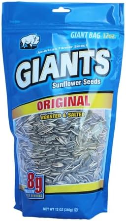 GIANTS Original Sunflower Seeds - Bulk, Lightly Salted for Eating, Shelled, 8g Protein Per Serving - 12 Oz Bag by GIANTSNACKS