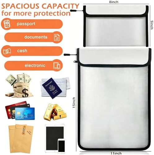Fireproof Waterproof Document Bag Upgraded Two Pockets - 4200℉ Protection - Image 6
