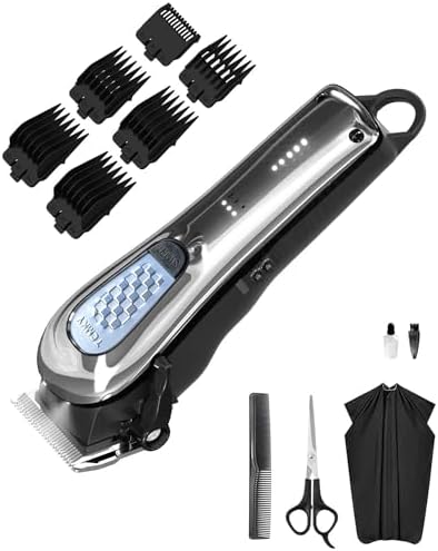 TCMKY Hair Clippers for Men Cordless&Corded Barber Clippers for Hair Cutting & Grooming Professional Hair Trimmer for Men Rechargeable Hair Trimmer Kit for Household (Silvery) by DESIGNFORDAILYMALEHAIRCUT