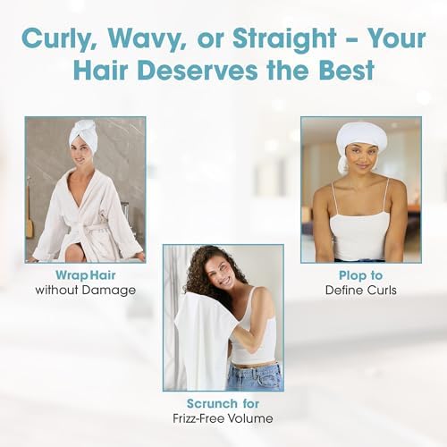 Hair RePear 21" x 44" Cotton Hair Towel for Wet Hair, Anti-Frizz - Image 4