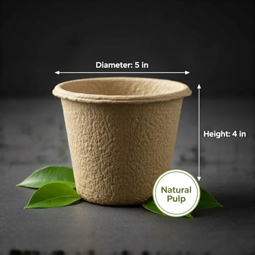 20 Packs 5 Inch Large Peat Pots, Seedling Pots with Drainage Holes - Image 2