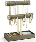 VLANDO Jewelry Organizer, 2 Tier Jewelry Bracelet Necklace Holder with Tray by VLANDO