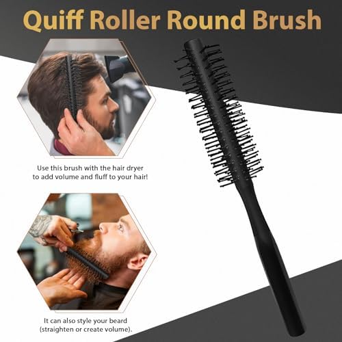 Hair Brush for Men, DUAIU 7Pcs Combs for Men, Hair Styling Comb Set with Vent Hair Brushes, Quiff Round Hair Brush, Wide Tooth Combs, Texture Comb for Blow Drying, Detangling, Grooming, Hairdressing - Image 3
