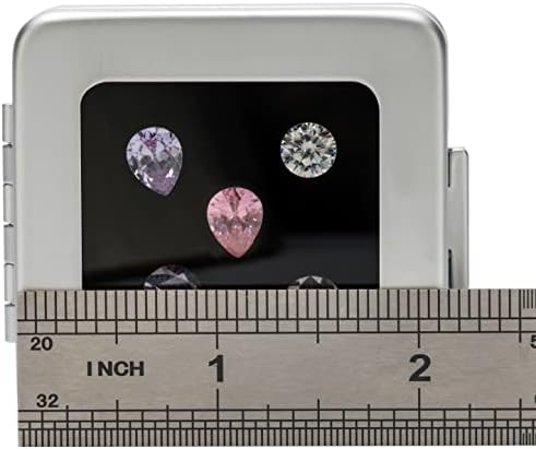 Glass Top Loose Diamond or Gemstone Display Box Case Holder Show Container Metal (Silver Medium) - Image 2