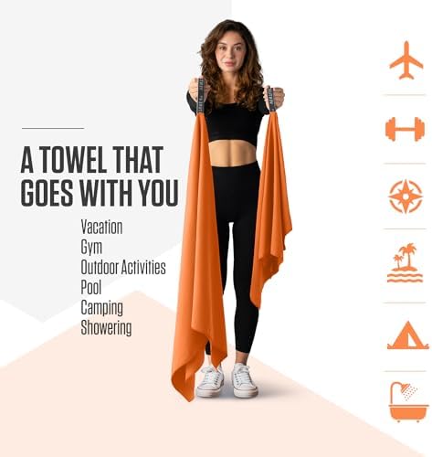 VENTURE 4TH Quick Dry Microfiber Towel for Camping & Gym - Orange Medium - Image 2