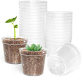 BTPLASTIK 50 Pack 2.5 Inch Clear Nursery Pots for Plants, Sturdy Plastic Plant Pot for Planting Vegetables Flowers Seedlings, Transparent Seed Starter Pots with Drainage Holes, garden, Gardening Gifts by BTPLASTIK