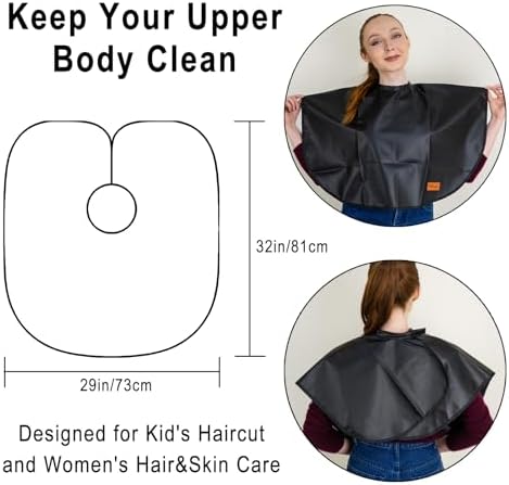 Pelocapa Makeup Cape Hair Dye Cape for Women Short Salon Cape for Stylists Waterproof Haircutting Cape Professional Shampoo Cape, 31.5”L*29”W - Image 2