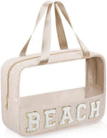 Sanwuta Clear Seersucker Beach Bag, Khaki by Sanwuta