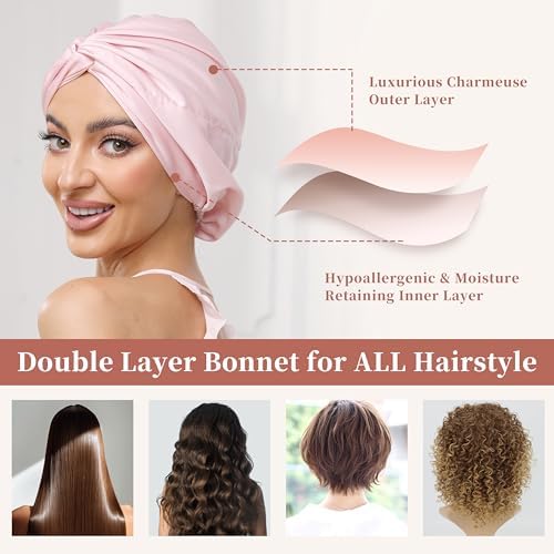 Adjustable Silk Bonnet Satin Curly Hair Wrap for Sleeping Women Anti-Frizz - Image 5